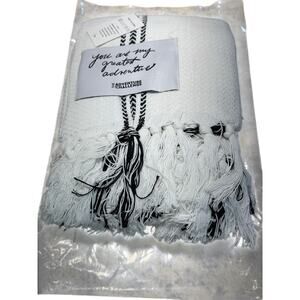 The Adventure Challenge Greatest Adventure Throw Blanket White Black 51x60 NWT
